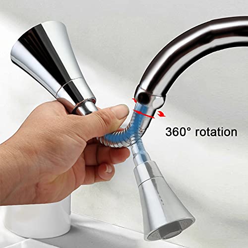 WE-CEF Kitchen Faucet Head 360° Rotatable Soild Brass Faucet Sprayer Head Replacement 2 Modes Anti-Splashing and Water-saving Faucet Sprayer Head for Kitchen and Bathroom(Faucet with Nozzle, Set of 1) - Image 3