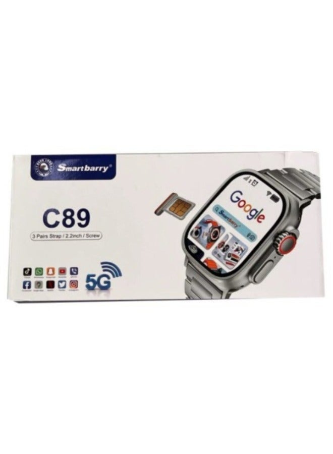 Smart Watch C89 – 5G Connectivity with 2 Straps