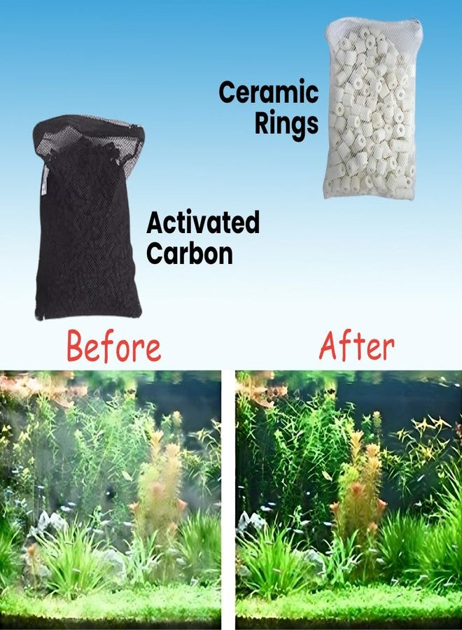 TED TABBIES 500g Activated Carbon + 500g Ceramic Rings with Net Bag All Aquarium Fish Tank - Image 4
