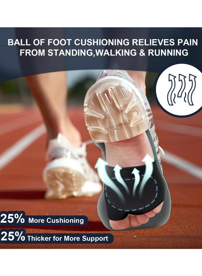 2 Pairs Black Metatarsal Foot Pads for Women and Men, Foot Pads for Balls of Feet Cushions Pain Relief, Metatarsal Support - Image 3