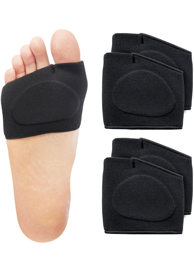 2 Pairs Black Metatarsal Foot Pads for Women and Men, Foot Pads for Balls of Feet Cushions Pain Relief, Metatarsal Support - Image 1