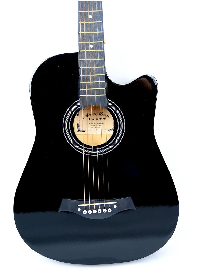 Mike Music - Mike Music 38-Inch Acoustic Guitar with Bag, Strings, Capo, Picks & Strap -Black - Image 1