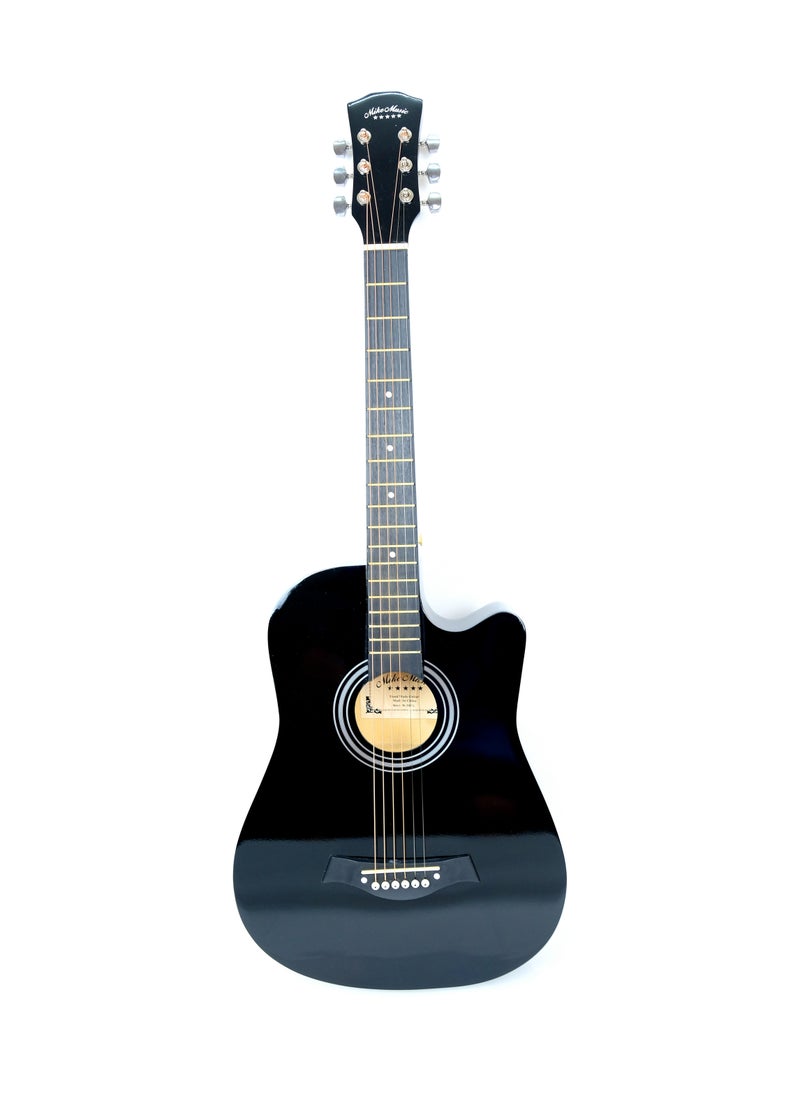 Mike Music - Mike Music 38-Inch Acoustic Guitar with Bag, Strings, Capo, Picks & Strap -Black - Image 1