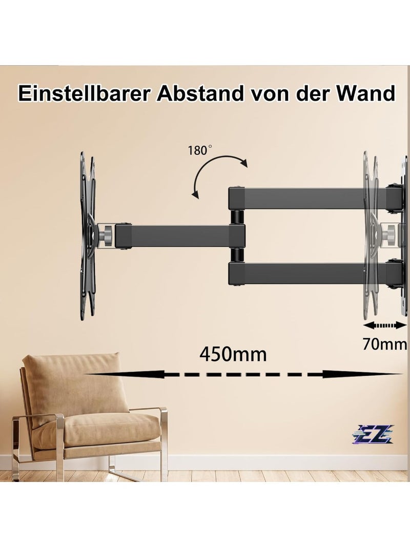ELTRAZONE TV Wall Mount Swivelling Tilting Universal TV Mount for 14-42 Inch Flat & Curved TVs, up to 20 kg, Max VESA 400 x 400 mm Adjustable Tilt and Rotation TV Wall Mount - Image 2