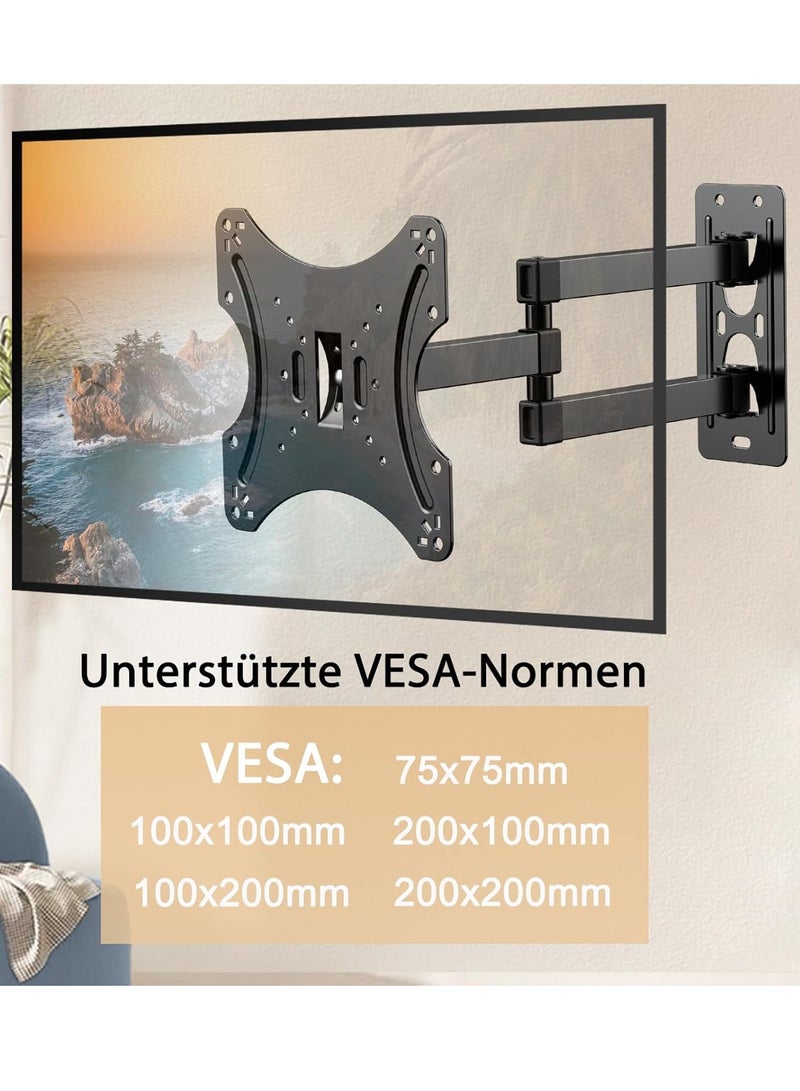 ELTRAZONE TV Wall Mount Swivelling Tilting Universal TV Mount for 14-42 Inch Flat & Curved TVs, up to 20 kg, Max VESA 400 x 400 mm Adjustable Tilt and Rotation TV Wall Mount - Image 3