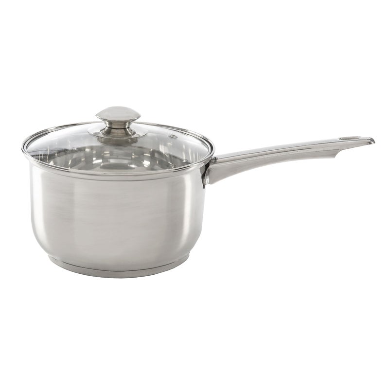 Ecolution Stainless Steel Sauce Pan, Encapsulated Induction Ready Cooking Pot with Glass Lid, Oven Safe, Dishwasher Safe Soup Pot, 3-Quart - Image 1
