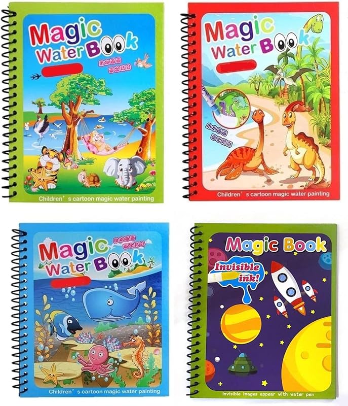 Water Drawing Book for Kids – Reusable Coloring Activity Pad with Water Pen, Mess-Free Educational Doodle Board for Toddlers