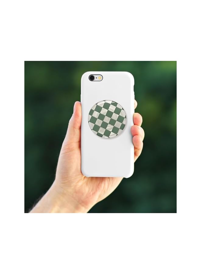 Green Tiger 6 Pack Foldable Checkerboard Plaid Socket, Portable Phone Accessories, for Smartphones & Tablets, Secure Comfortable Grip, for Hands-Free Texting, Photo Taking, Video Viewing - Image 5