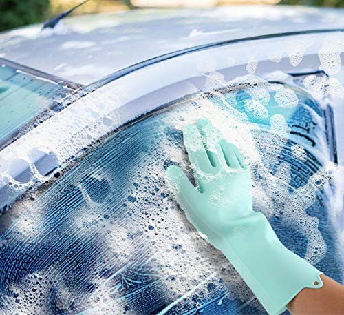 Magic Dishwashing Gloves with Scrubber Silicone Cleaning Reusable Scrub Gloves for Wash DishKitchen Bathroom  - Image 5