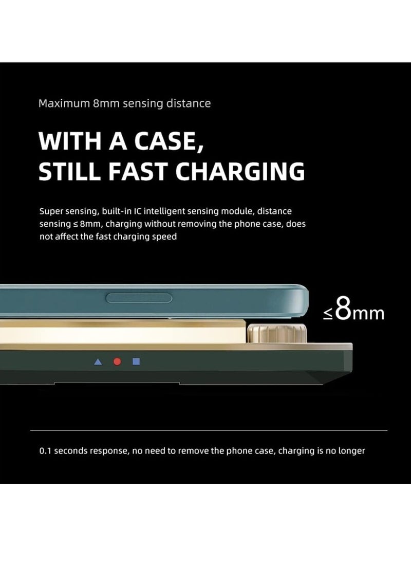 Wireless Charger 4 in 1 Fast Wireless Charging Station with Desk Lamp 15W Charging Stand Compatible with All iPhone 8/9/11/12/13/14/pro/max Series Huawei/Samsung/Apple Watch Earphone - Image 5