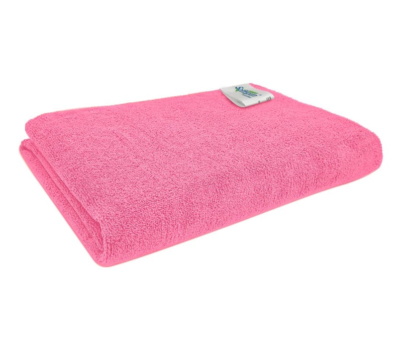 SOFTSPUN Microfiber Bath & Hair, Care Towel Set of 1 Piece, 70x140 Cms (Pink). Super Soft & Comfortable, Quick Drying, Ultra Absorbent in Large Size. - Image 1
