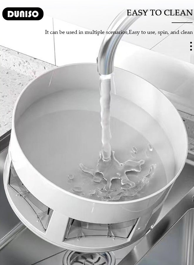 DUNISO رف توابل دوار، منظم دوار، رف تخزين عمودي متعدد الطبقات، صينية تخزين متعددة الوظائف للخزائن، المخزن، المطبخ، سطح المكتب، الثلاجة، الخزانة، الحمام - Image 5