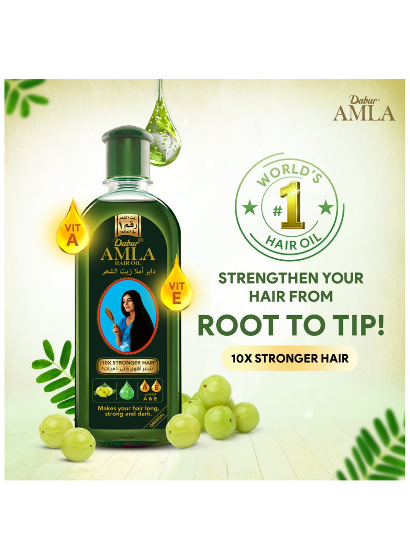 Dabur Amla Hair Oil (2 x 500ml Value Pack)| Enriched with Amla, Natural Oils & Vitamin C For Long, Strong, Dark & Beautiful Hair - Image 2