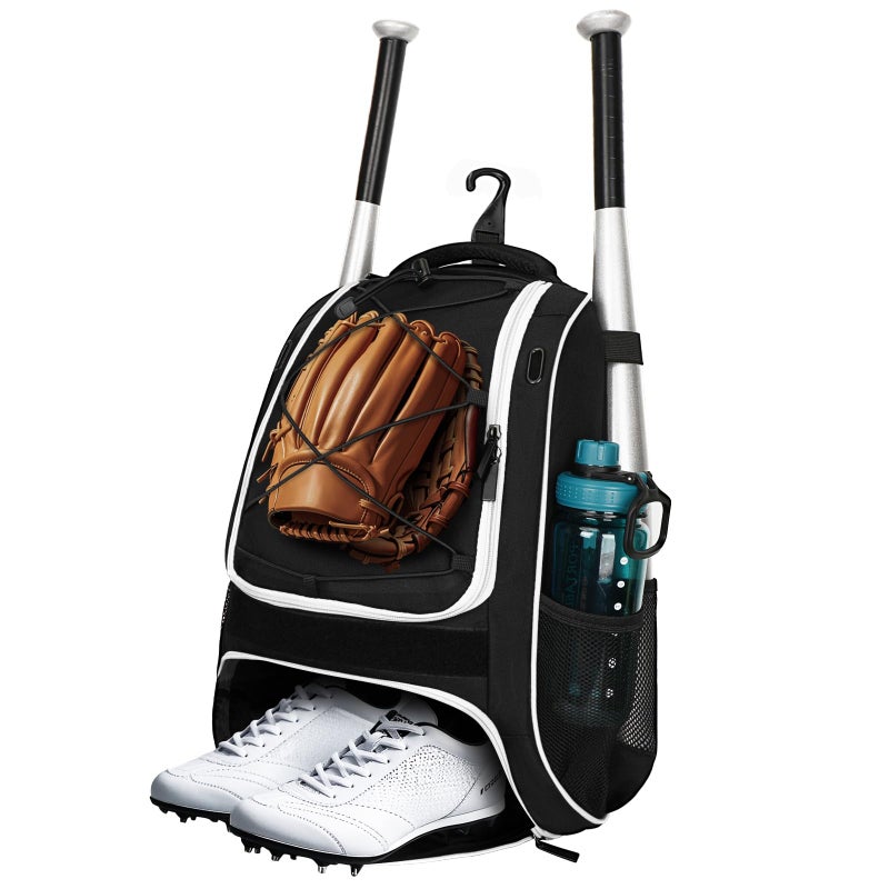 LARIPOP Youth Baseball Bat Backpack with Fence Hook, Separate Shoe Compartment, Waterproof Storage Bag for Bats, Helmet, Gloves, Cleats, Ideal for Baseball, Softball & T-Ball Players - Image 1