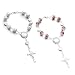 Ohleats Car Rosary for Rearview Mirror Personalized Rear View Cross Blessing Beads Decor Auto Rearview Catholic Rosary Hanging Pendant Car Interior Hanging Accessories SilverRed - Image 2