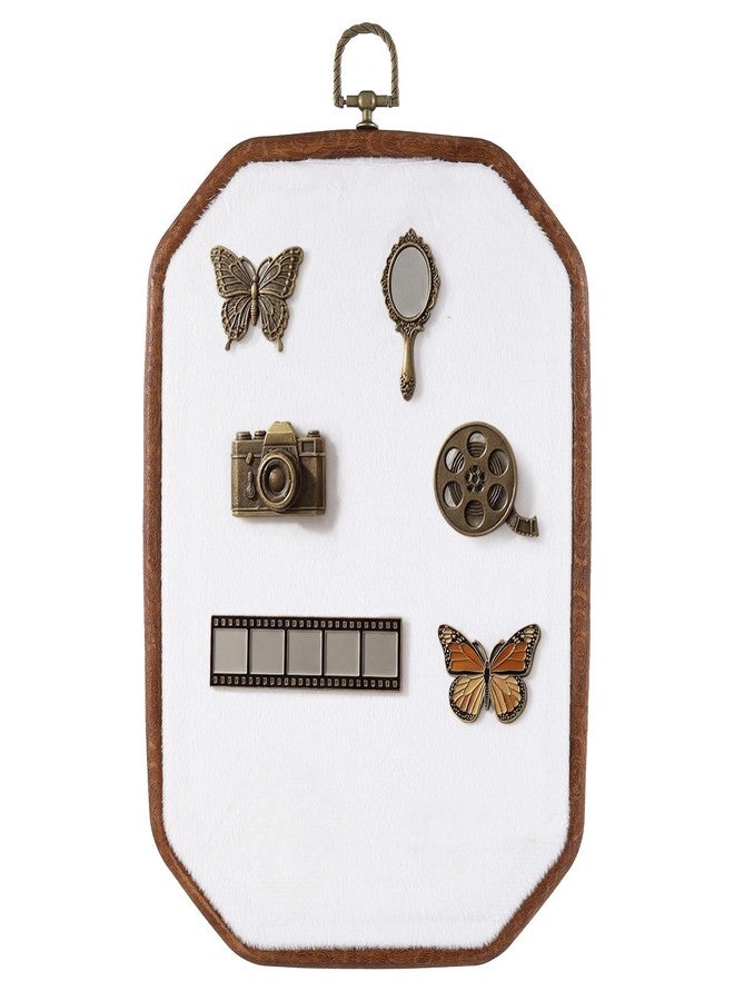 Fumete Pin Display Board Octagon Velvet Enamel Pin Collection Display Octagon Wall Hanging Brooch Earrings Necklace Jewelry Holder Organizer Storage for Home and Holiday, 7.5 x 10 Inch - Image 1