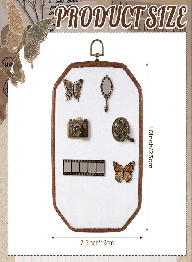 Fumete Pin Display Board Octagon Velvet Enamel Pin Collection Display Octagon Wall Hanging Brooch Earrings Necklace Jewelry Holder Organizer Storage for Home and Holiday, 7.5 x 10 Inch - Image 2