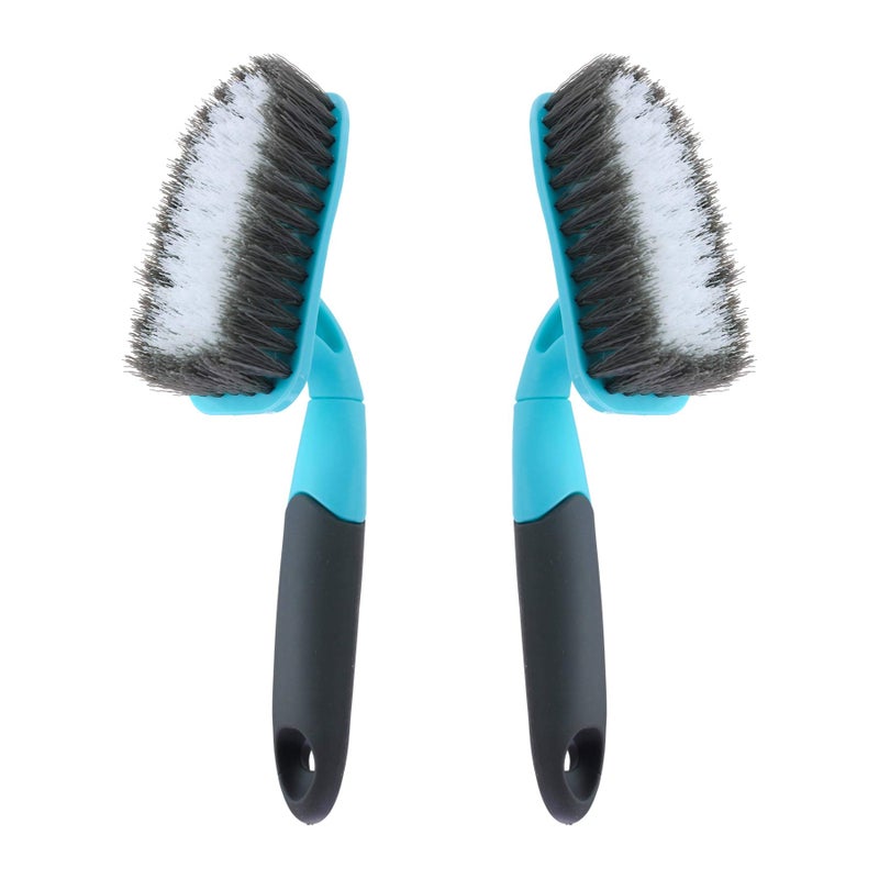 2Pack Scrub Brush for Cleaning with Long Handle Medium Firm Brush Bathroom Cleaning Supplies and Bathtub Cleaner and Shower Cleaning MultiScene Use for Kitchen or Carpet