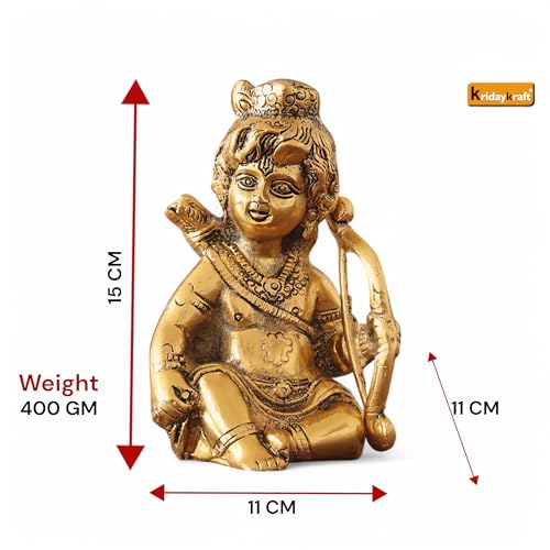 KridayKraft Metal Lord Shri Ramlala Statue for Pooja Room Mandir Temple Little Ram Murti Religious Idol for Home Office Décor Bal Ram Decorative Shopiece Figurines Sculpture for Gifting Purpose - Image 2