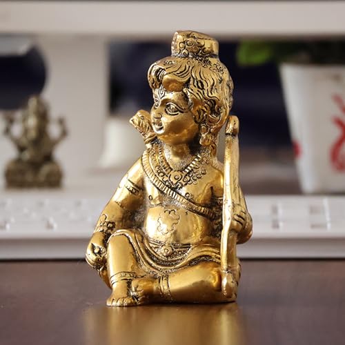 KridayKraft Metal Lord Shri Ramlala Statue for Pooja Room Mandir Temple Little Ram Murti Religious Idol for Home Office Décor Bal Ram Decorative Shopiece Figurines Sculpture for Gifting Purpose - Image 3