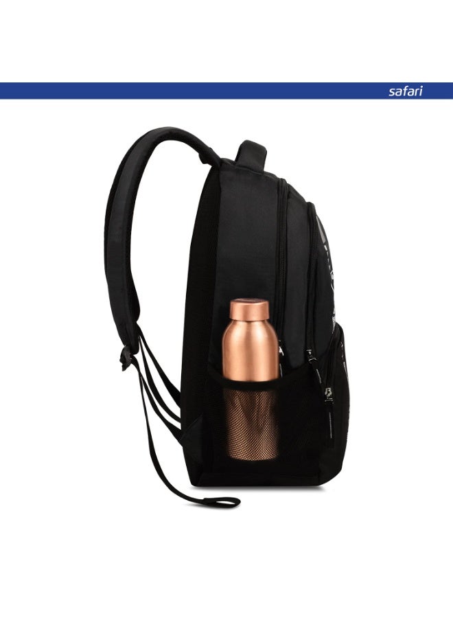 Safari Quill Large Laptop Backpack 26 Ltrs Water Resistant Fabric - Black - Image 3
