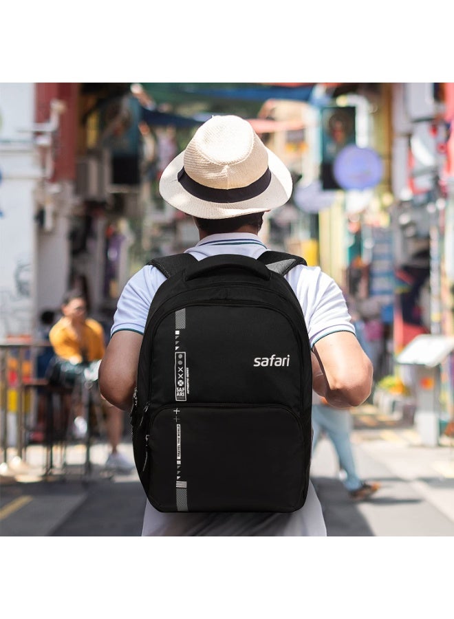 Safari Quill Large Laptop Backpack 26 Ltrs Water Resistant Fabric - Black - Image 5