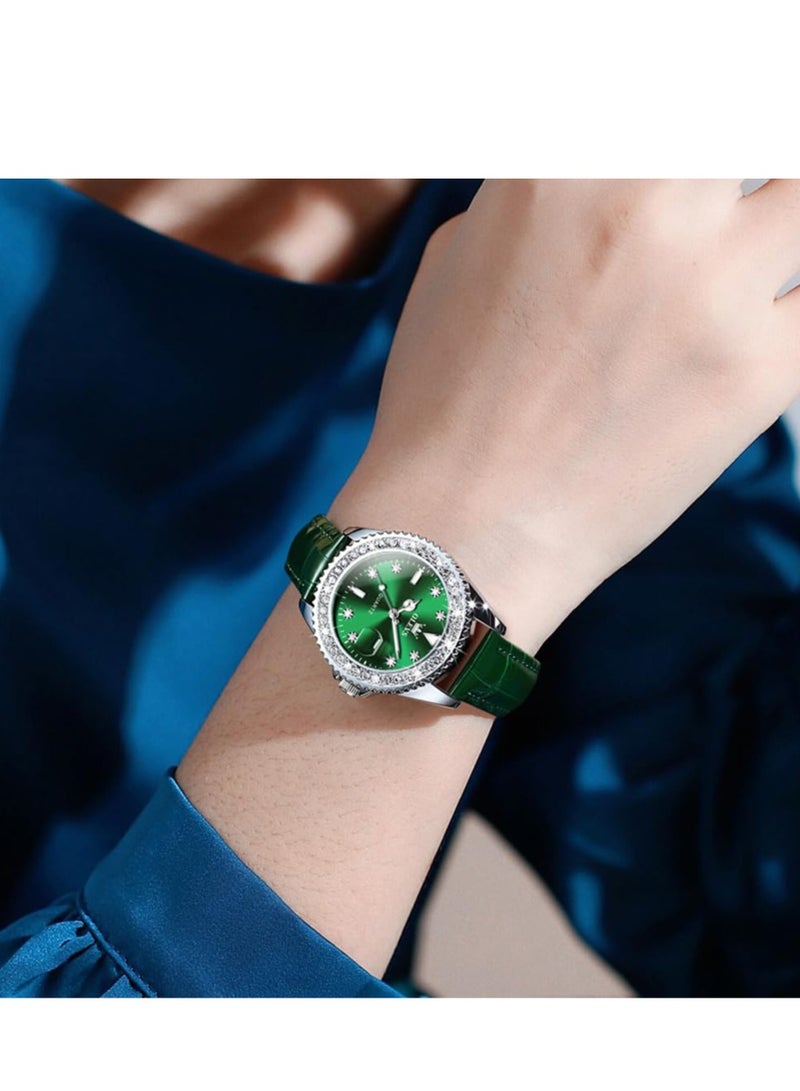 OLEVS Watches for Women Quartz Leather Water Resistant Analog Watch 9945 - Image 2