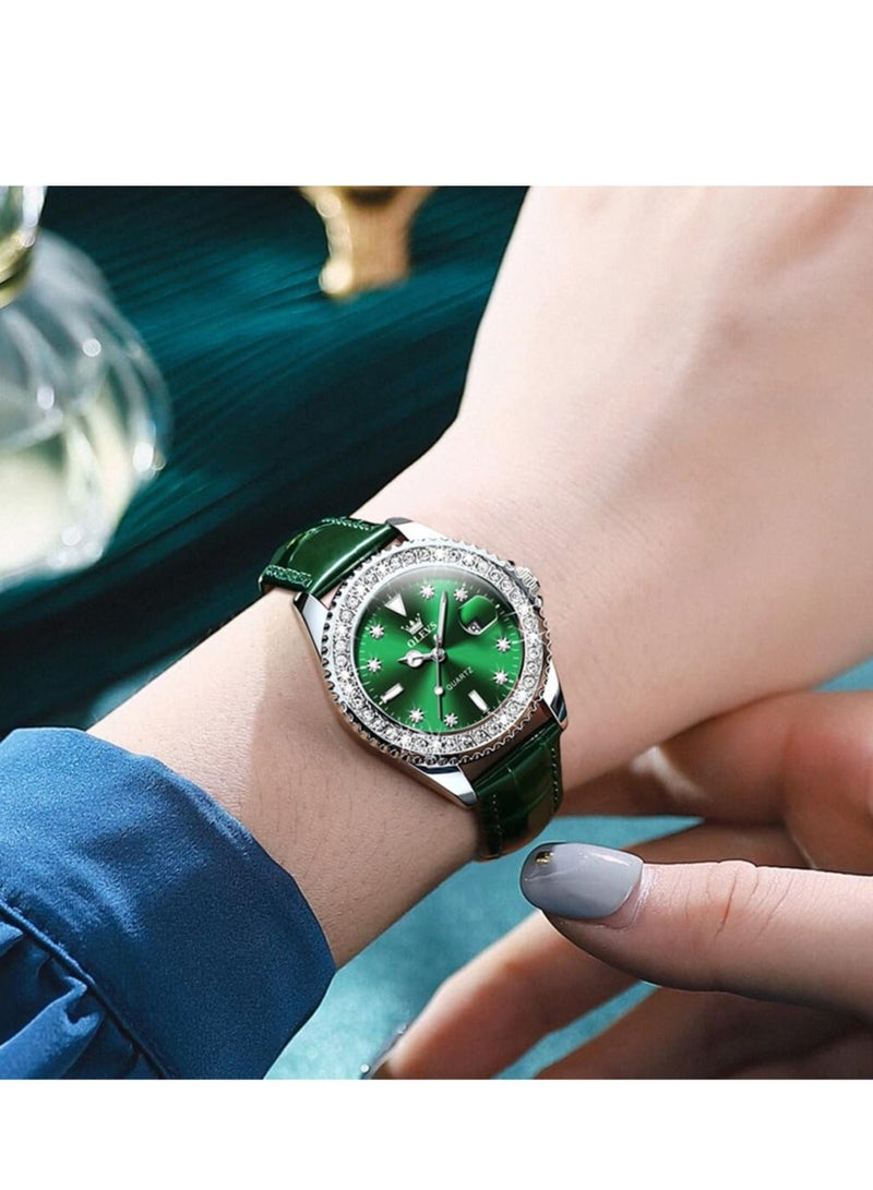 OLEVS Watches for Women Quartz Leather Water Resistant Analog Watch 9945 - Image 1