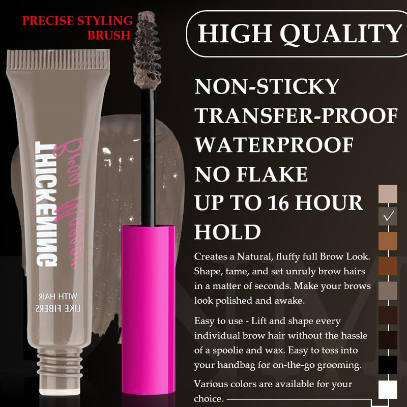 BINGBRUSH Tinted Thickening Brow Mascara,Brow Fast Sculpt,Waterproof, Transfer-proof, Brush to Fill in Eyebrows and Cover Gray Hairs - Cruelty Free - Light Medium Brown (1pc 02 Cool Blonde) - Image 2