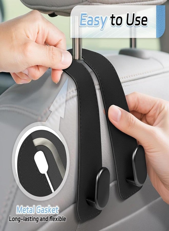 MILOMANIYA Leather Car Seat Headrest Hook Universal Car Purse Hook Leather Car Bag Purse Holder Multipurpose Car Backseat Hook and Phone Holder (2) - Image 5