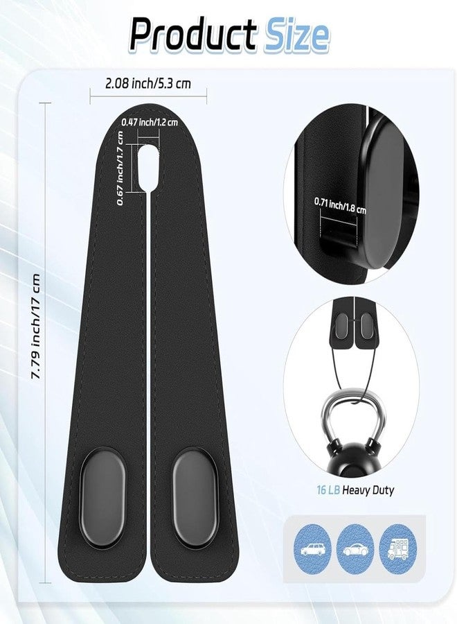MILOMANIYA Leather Car Seat Headrest Hook Universal Car Purse Hook Leather Car Bag Purse Holder Multipurpose Car Backseat Hook and Phone Holder (2) - Image 4