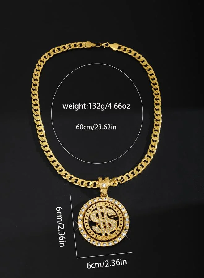 Take Two  Men Dollar Text Drop Embellished Necklace for Men | Best Price UAE