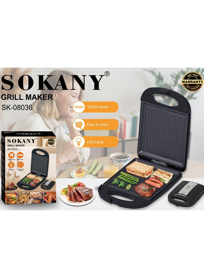 sokany Sokany Jumbo Grill 1200W SK-08036 with Non-Stick Coating - 1 Year Warranty