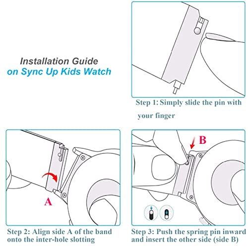 Orisell Kids Watch Band Compatible for SyncUp Kids Watch Bands, 20mm Boy Girl Smart Watch Band Replacement with Quick Realease Pins, Breathable Hook&Loop Nylon Sport Style (Black) - Image 5