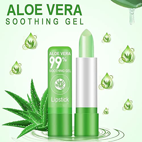 VBA VBA Color Change Lipstick Lip Blam Long Lasting Magic Temperature Nutritious Lips Makeup Aloe Vera Lip Gloss Set Aloe Vera Lipstick Matte Finish Pack of 2 - Image 5