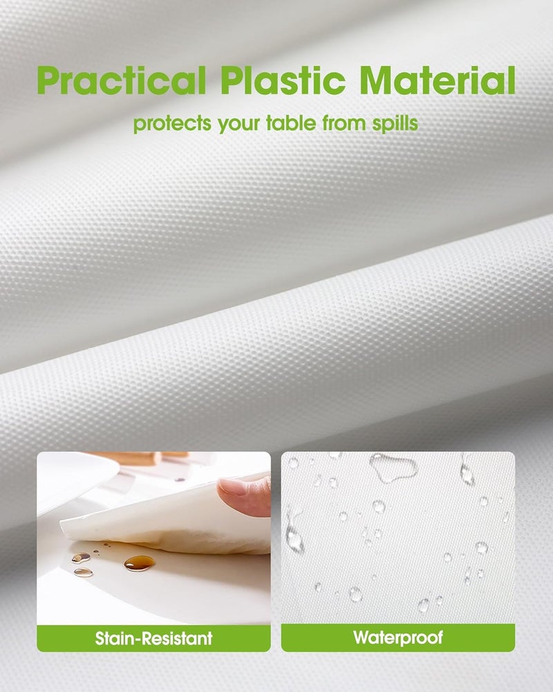 Disposable Plastic Table Cloths - 12 Pack, 54 x 108 Inch, White - Image 3