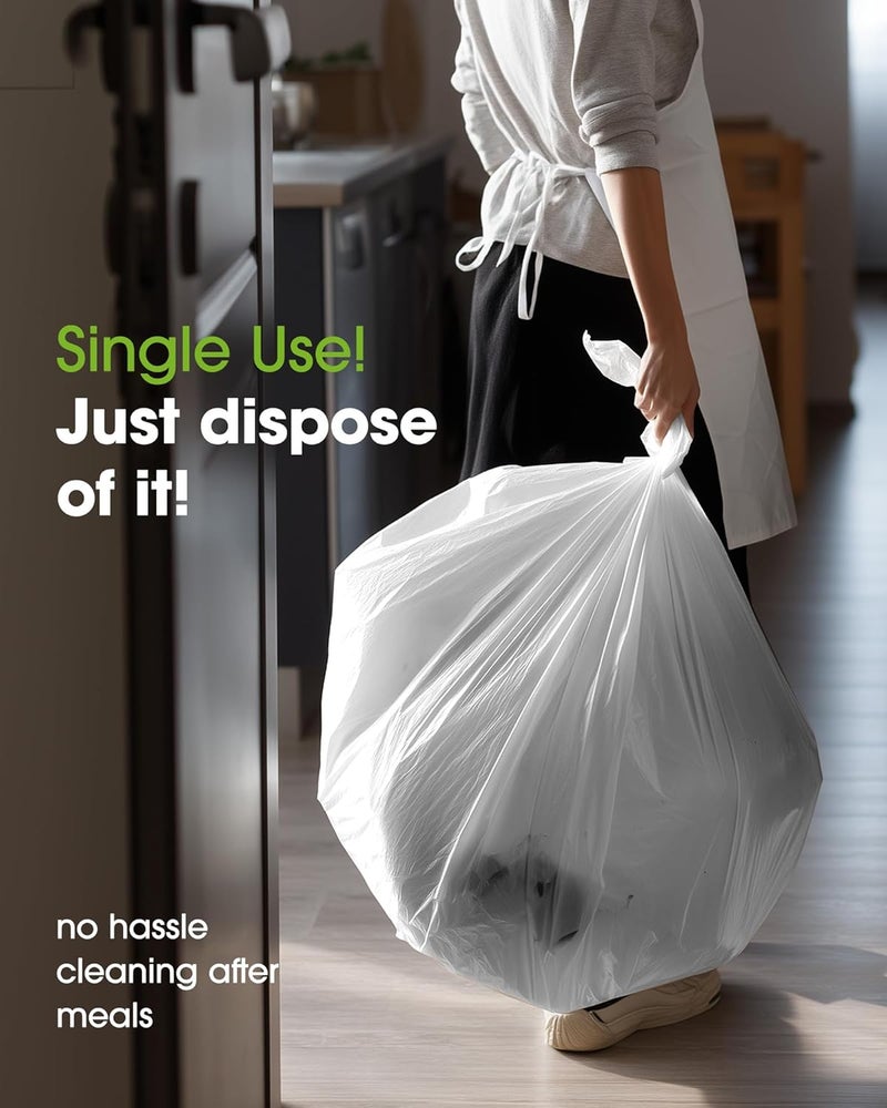 Disposable Plastic Table Cloths - 12 Pack, 54 x 108 Inch, White - Image 5