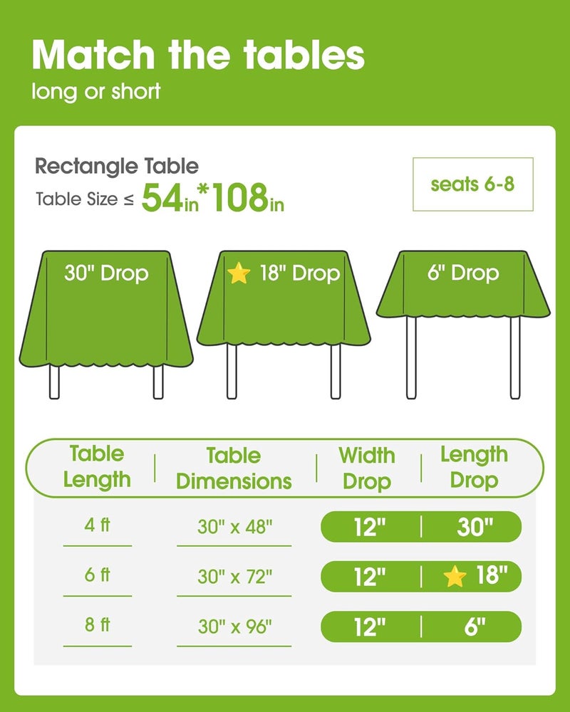 Disposable Plastic Table Cloths - 12 Pack, 54 x 108 Inch, White - Image 2