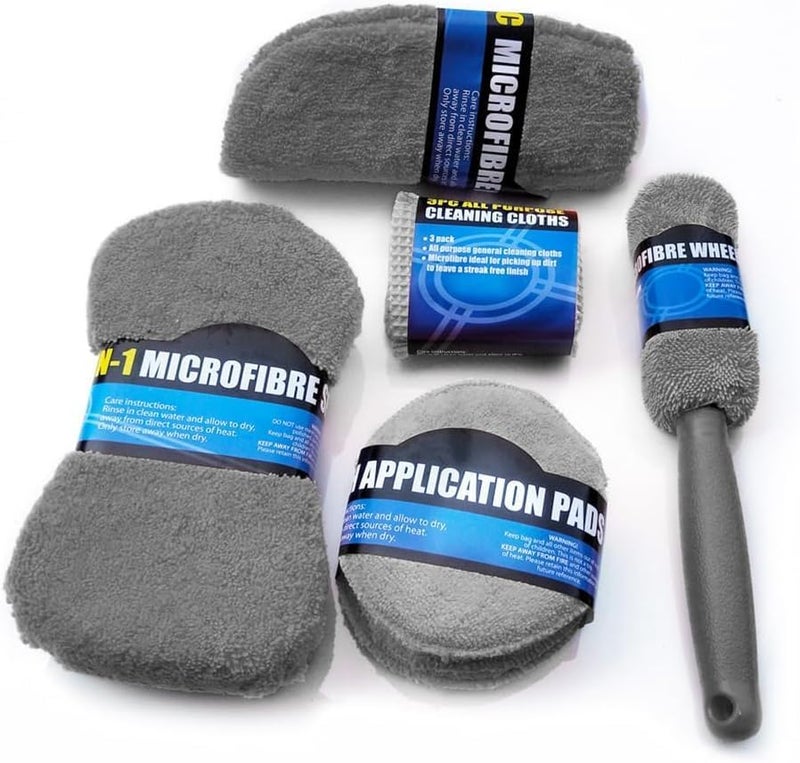 SCIENISH Car Detailing Kit,Auto Cleaning Supplies,Car Wash Kit 9/6 PCS Car Wash Set,Car Cleaning Supply,Car Wash Supplies,Car Interior Cleaning kit,Car Cleaning Sets,Car Cleaning Tools (9 pcs Grey) - Image 2