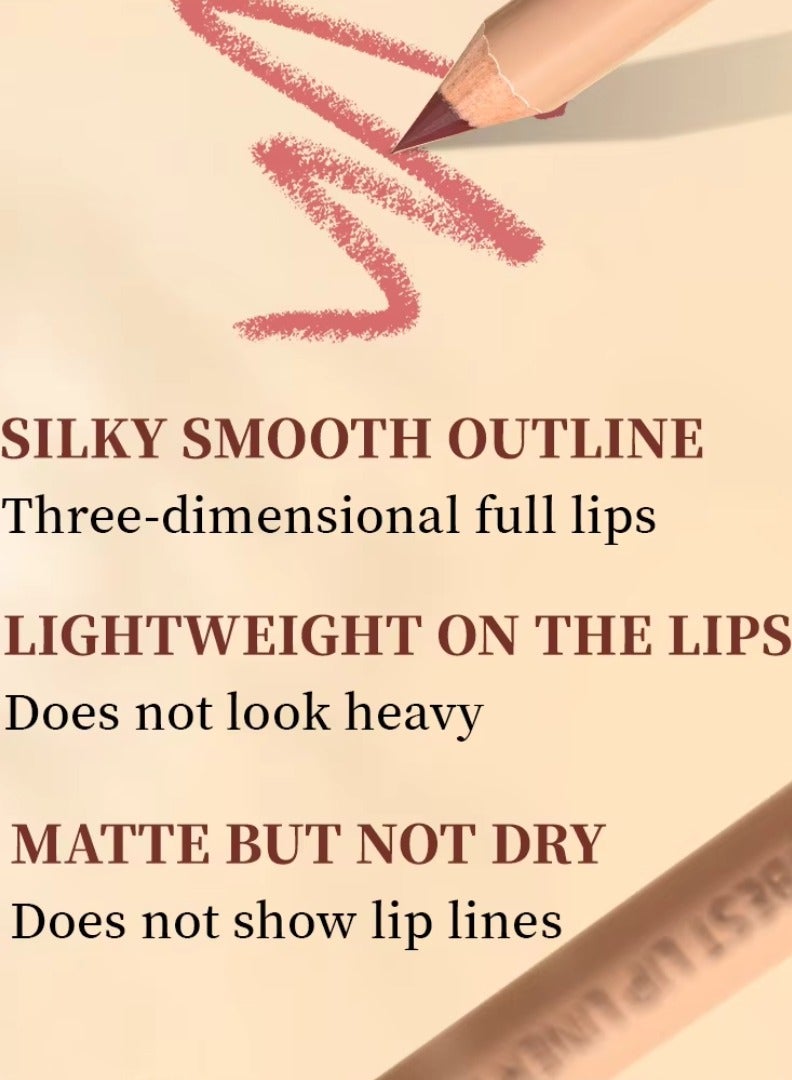 QiBest 12Pcs Lip Liner Pencil Set Matte Waterproof Long Lasting Lipstick Contour Makeup Lips Liners Pen Sets Full Color One Stroke Define Lip Liner Set Lip Liner Pencil - Image 2