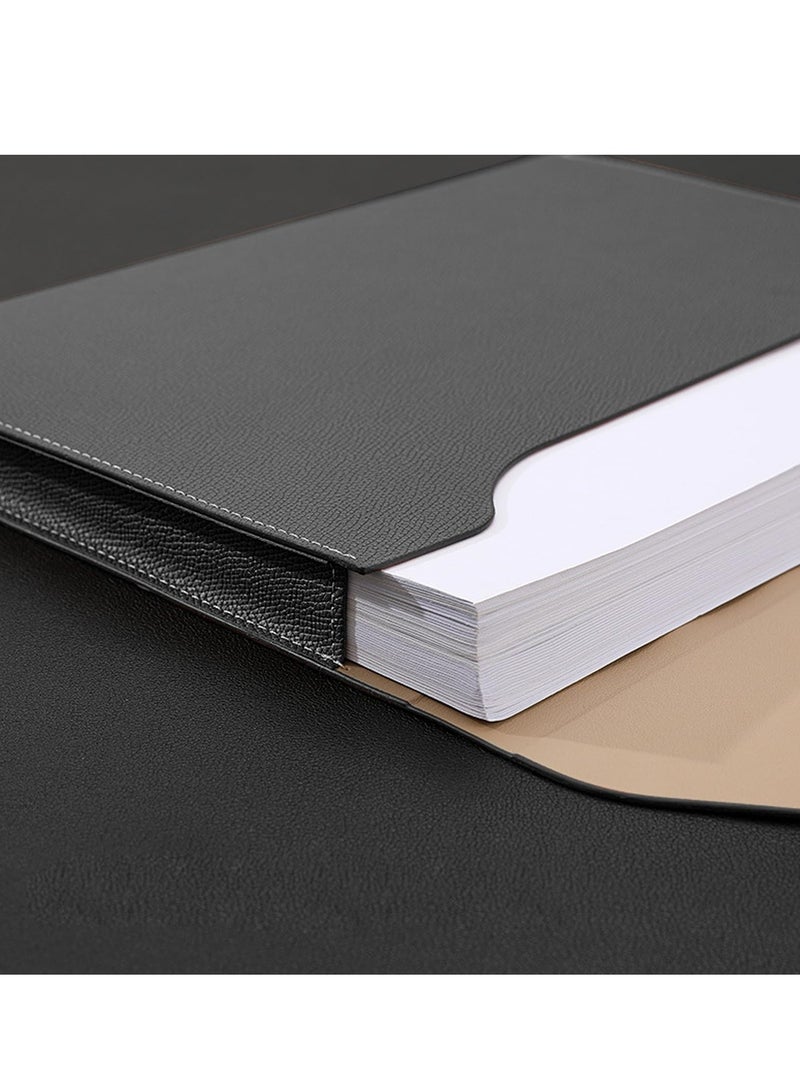 SYOSI PU Leather A4 File Folder, Document Portfolio Holder Waterproof Portfolio Envelope Folder for A4 Letter Size Magnetic Closure Leather Envelope - Image 3