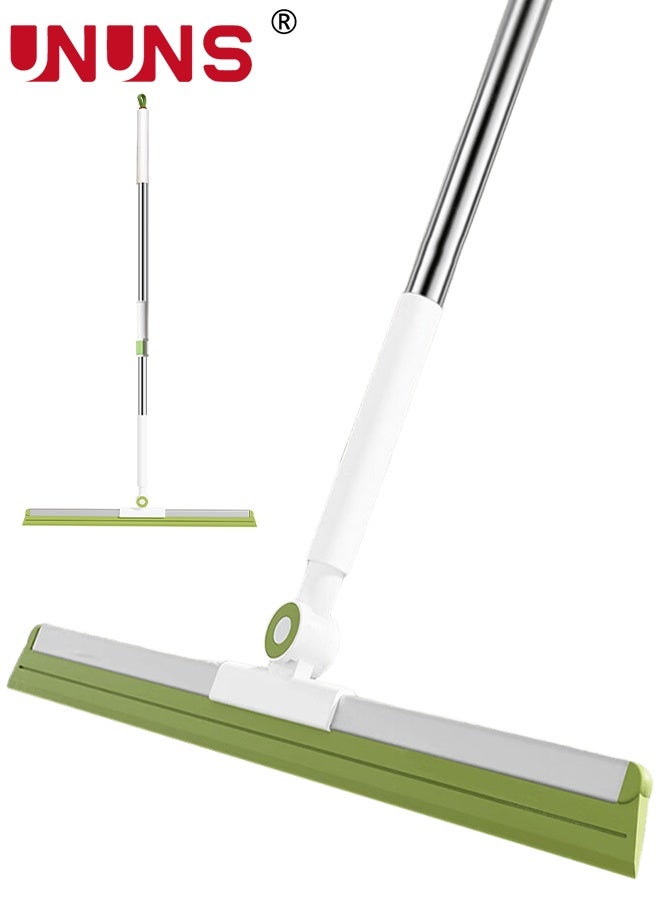 UNUNS Floor Squeegee Craper Broom,Floor Squeegee with 1pcs 50cm Rubber Foam Stripes Water Scraper Broom, Epoxy Wiper Mop with 143cm Long Handle for Cleaning Concrete Pool Rug Garage Deck Shower Window Outdoor Indoor (Green) - Image 1
