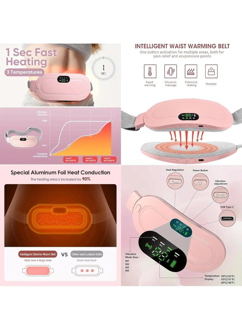 Period Cramp Relief Massager – Portable & Cordless Menstrual Pain Relief with 3 Heat Modes & 4 Massage Modes for Daily Comfort - Image 3