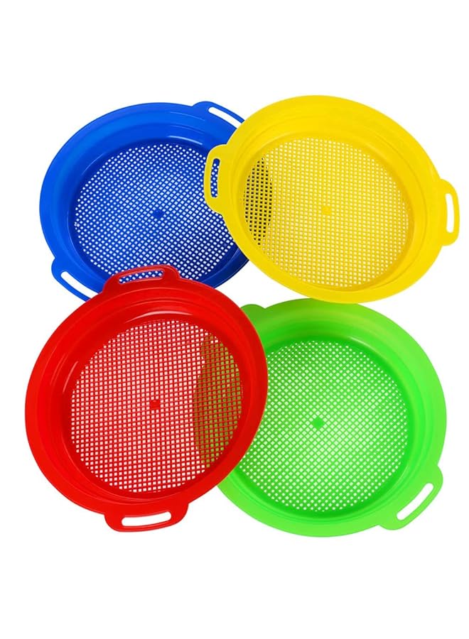 KASTWAVE Jumbo Beach Sand Sieves Toys Large Beach Sifter Toy Sets Kit Gear Gardening Digging Finding Treasure Shells Stones Discovery Toy Durable Abs Gift Set Bundle For Kids Boys Girls 4 Pack - Image 1