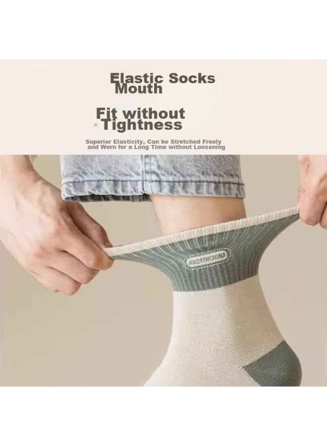 Cotton Thirteen Mianshisan Men's Socks Mid-calf Socks For Autumn And Winter, Breathable Long Socks, Trendy Style, 8 Pairs - Image 3