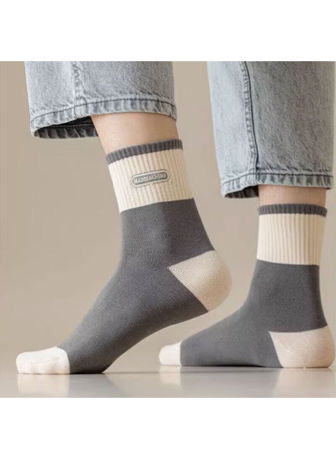 Cotton Thirteen Mianshisan Men's Socks Mid-calf Socks For Autumn And Winter, Breathable Long Socks, Trendy Style, 8 Pairs - Image 5