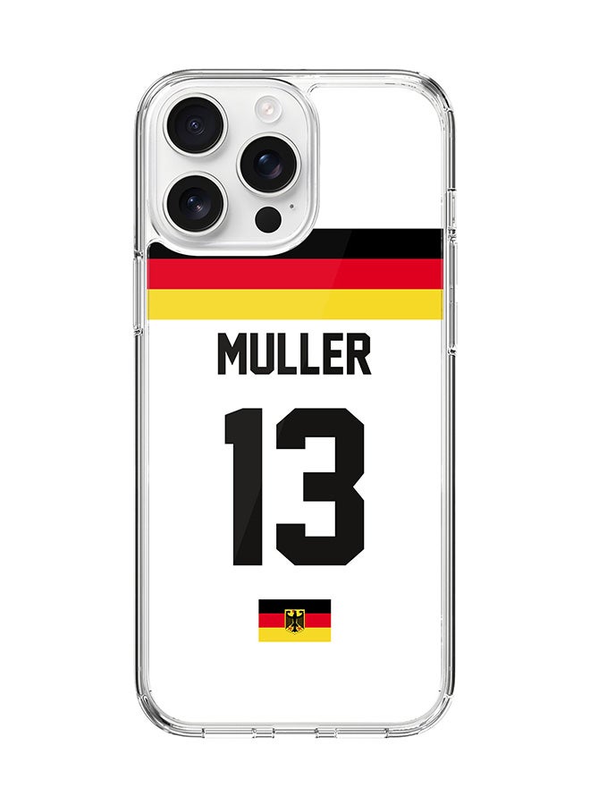Stylizedd For iPhone 16 Pro Max Case [Compatible with MagSafe] Slim Magnetic cover Clear Phone Case - Football Team - Germany, Muller - Image 1