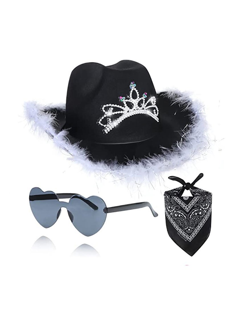 Beauenty - Drawstring Roll Brim Crown Cowboy Hat for Women and Children - Image 1