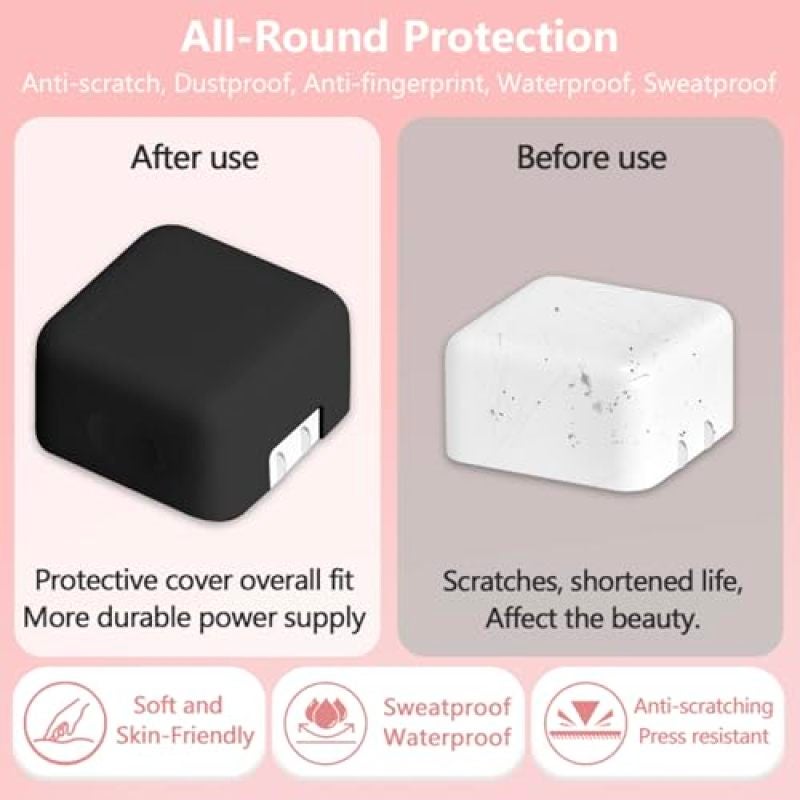 40W Charger Case Soft Silicone Protective Cover for Apple USB-C Adapter - Dual-Layer Scratch-Resistant Protection Charging Cover for Travel Gear - Image 3