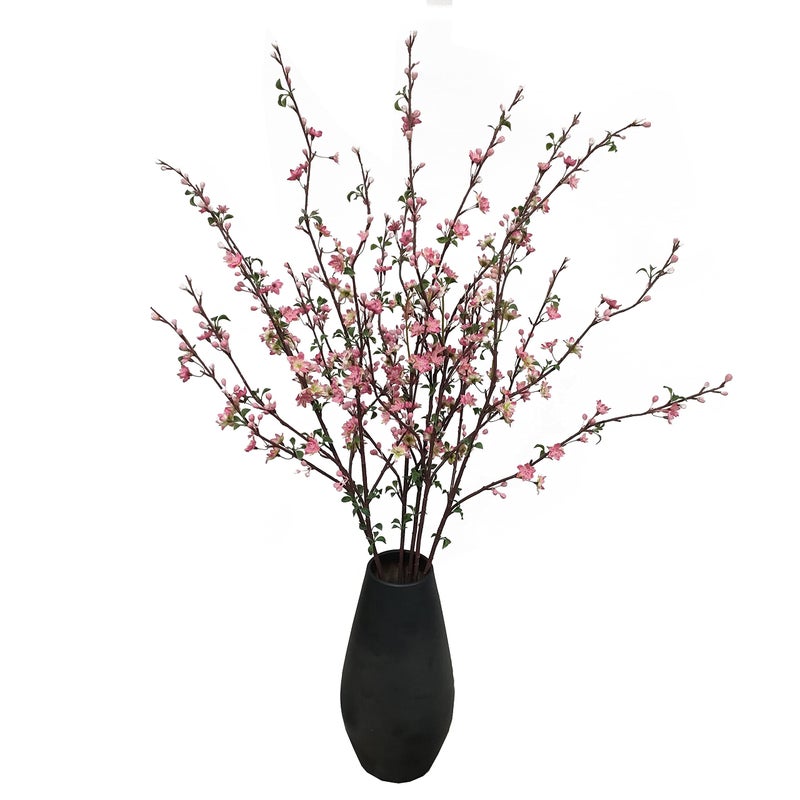 ATFL Plum Blossom Flowers,6 Pcs Artificial Pink Cherry Blossom Silk Flowers,Fake Cherry Blossom Stems,Faux Cherry Blossom Branches for Vase for Home Decor(Pink) - Image 1